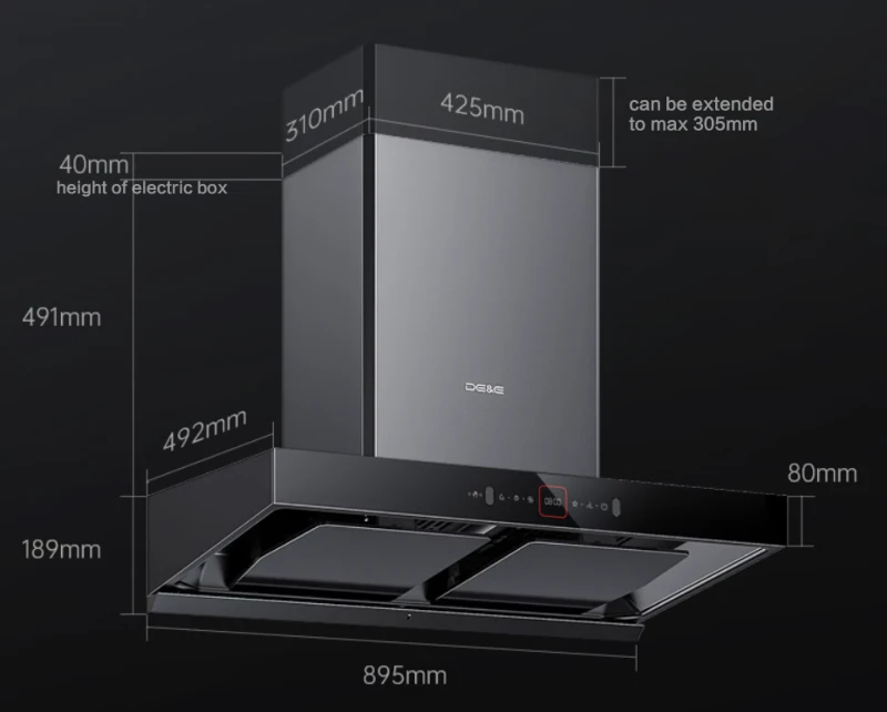 Product Diagram of Stovetop Exhaust Hood Product Diagram of Stovetop Exhaust Hood